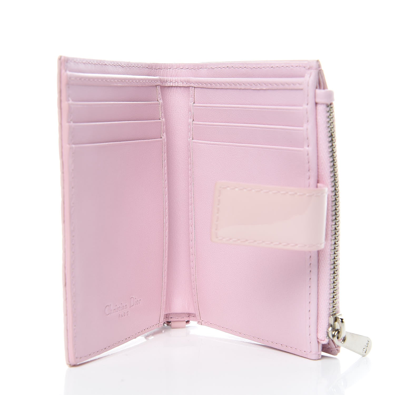 Christian Dior Patent Cannage Lady Dior Wallet Pink 5 of 7