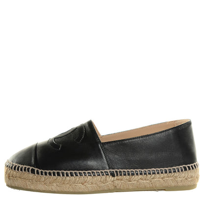 Chanel Lambskin CC Espadrilles 37 Black 1 of 10