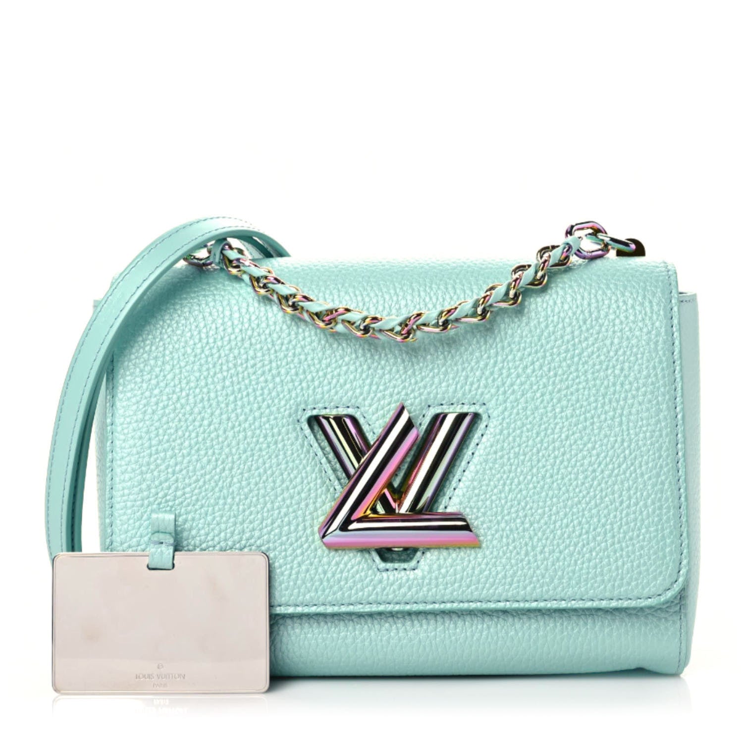 Louis Vuitton Iridescent Grained Calfskin Summer Splash Twist MM Blue 1 of 10