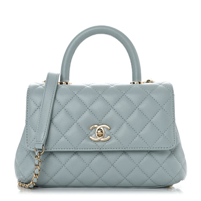 Chanel Caviar Quilted Mini Coco Handle Flap Light Blue 1 of 11