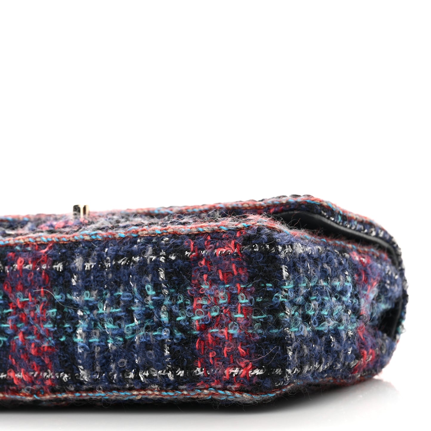 Tweed Braid Medium Flap Navy Green Red Grey