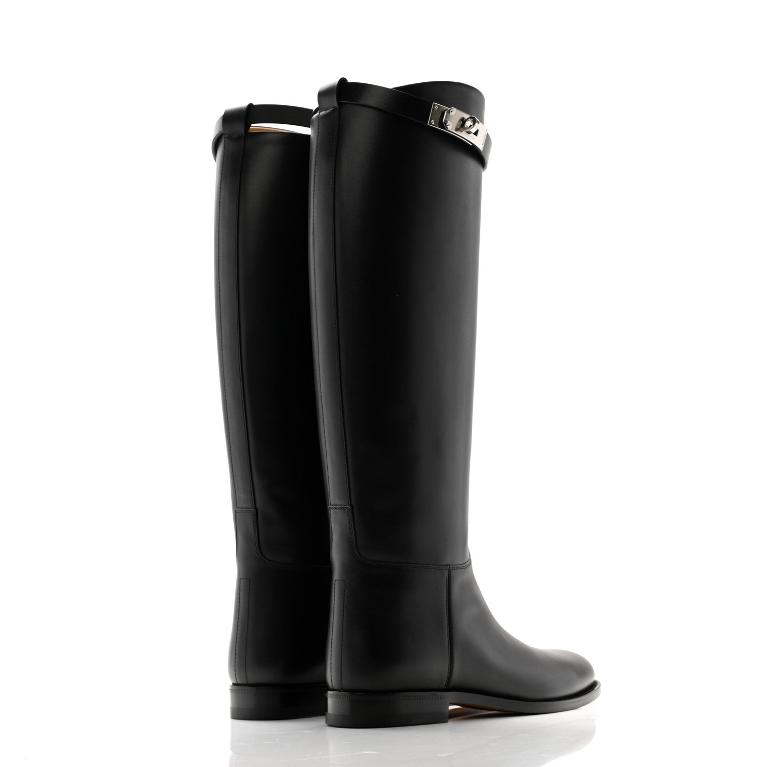 Hermes Box Kelly Jumping Boots 37.5 Black 4 of 10