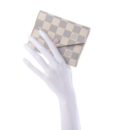 Louis Vuitton Damier Azur Victorine Wallet Rose Ballerine 2 of 9