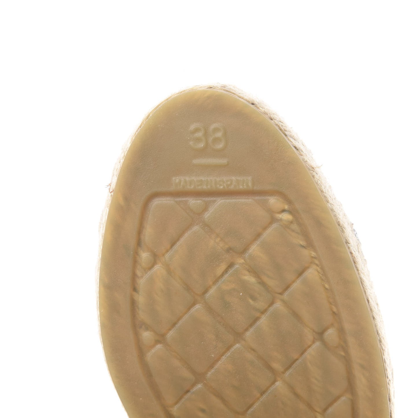 Laminated Goatskin CC Espadrilles 38 Silver