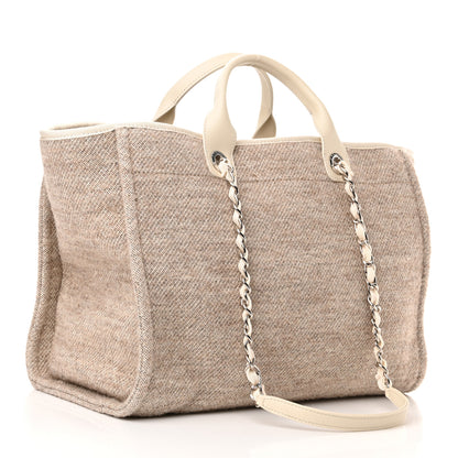 Chanel Mixed Fibers Calfskin Medium Deauville Tote Beige 3 of 11
