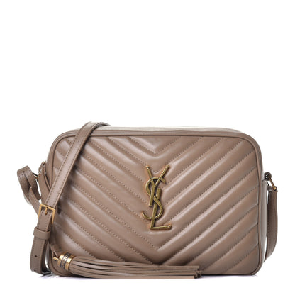 Saint Laurent Calfskin Matelasse Monogram Lou Camera Bag Dark Beige 1 of 8