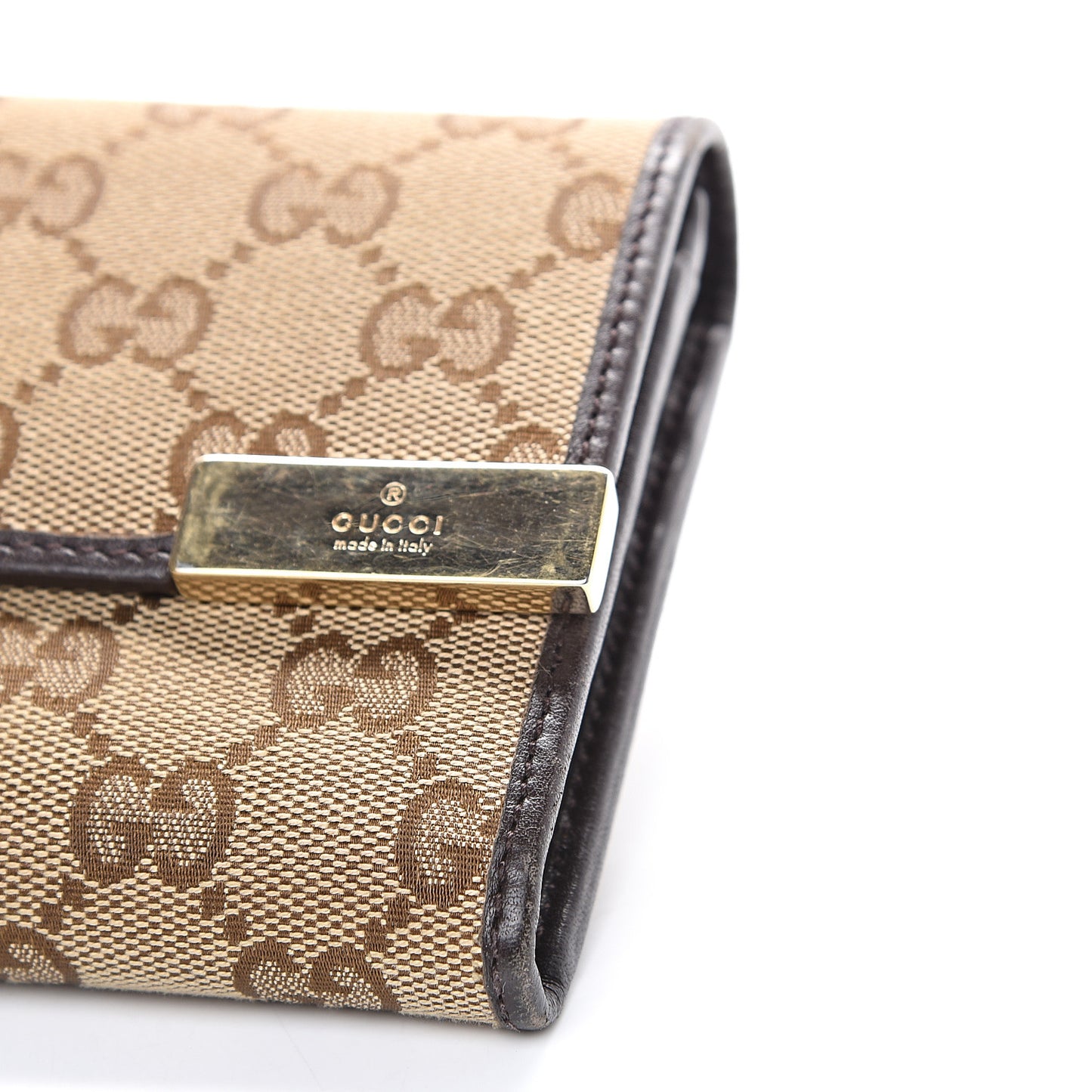 Monogram Margaux Calfskin Dice Continental Flap Wallet Beige Ebony Cocoa
