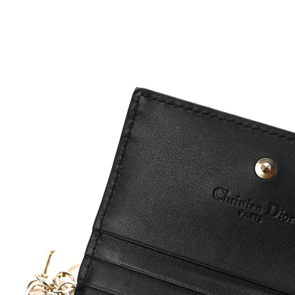 Christian Dior Patent Cannage Mini Lady Dior Gardenia Wallet Black 7 of 9