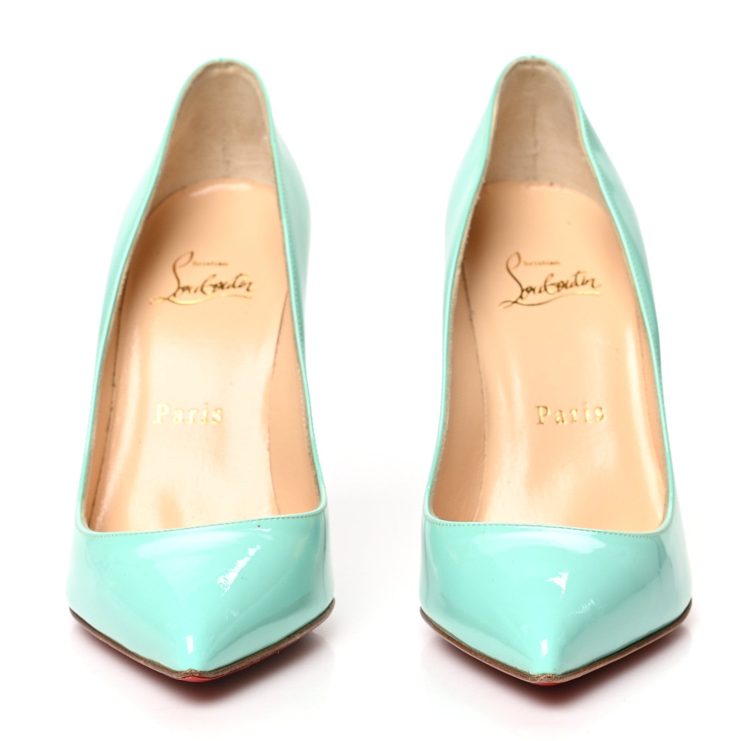 Christian Louboutin Patent Pigalle Follies 100 Pumps 36 Opaline 2 of 7
