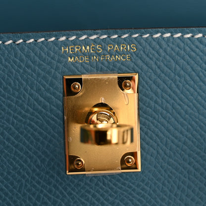 Hermes Epsom Mini Kelly Sellier 20 New Blue Jean 6 of 12