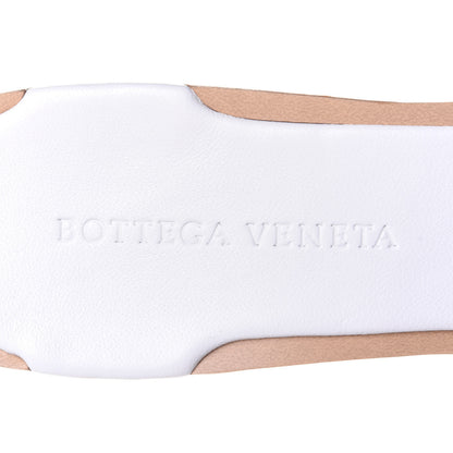 Bottega Veneta Nappa Intrecciato Heeled Sandals 38.5 Optic White 9 of 10