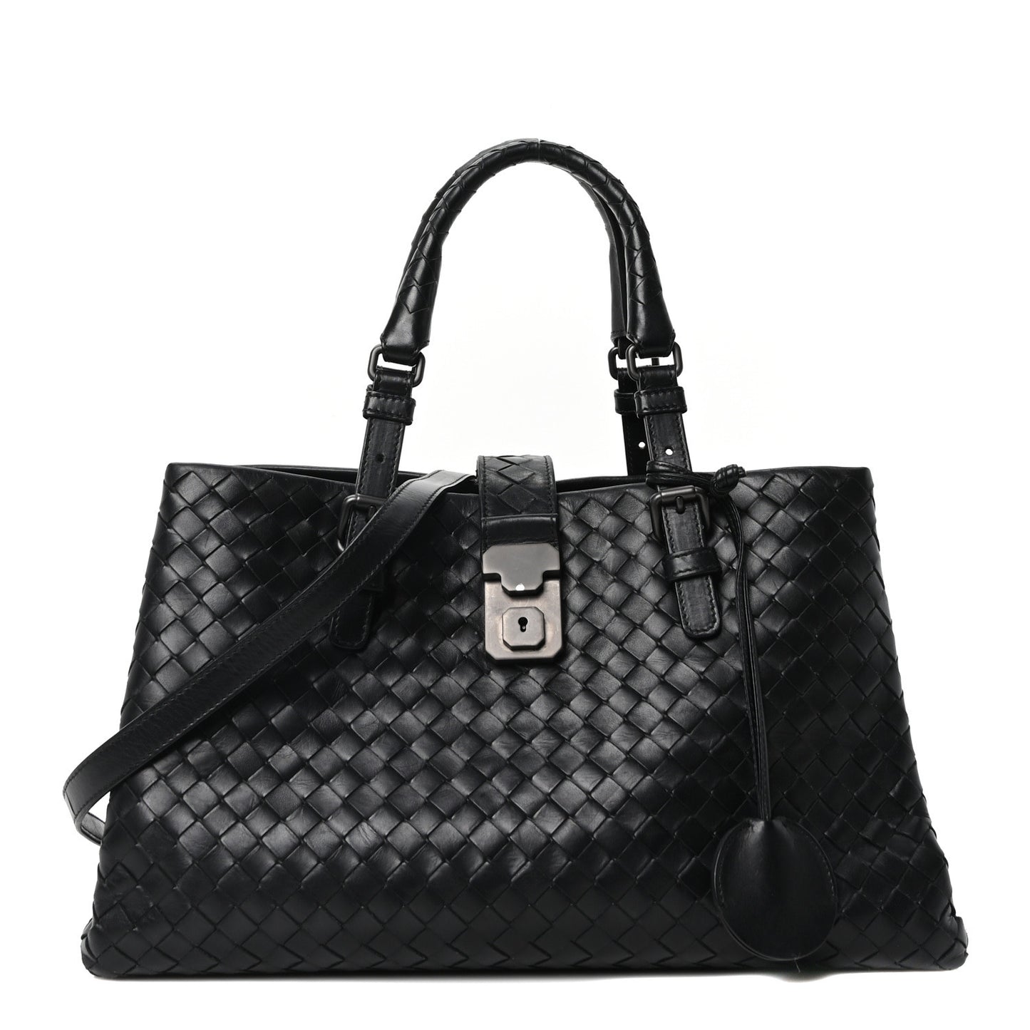Light Calf Intrecciato Small Roma Black
