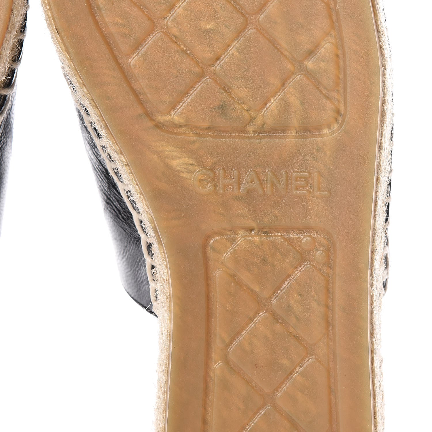 Chanel Iridescent Goatskin Patent CC Espadrille Mules 39 Black 7 of 11