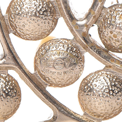 Chanel Pearl Crystal CC Brooch Gold 5 of 6