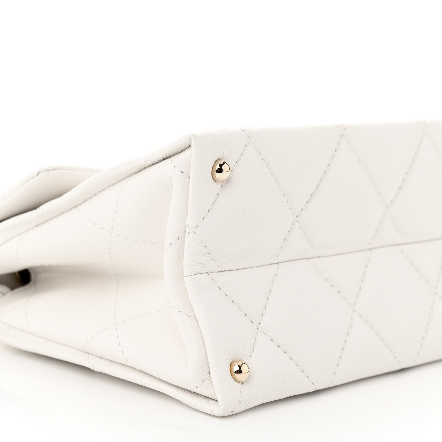 Chanel Caviar Quilted Mini Retro Twist Top Handle Flap White 9 of 10