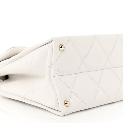 Chanel Caviar Quilted Mini Retro Twist Top Handle Flap White 9 of 10