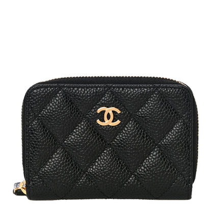 Chanel Caviar Quilted Zip Coin Purse Black 1 of 11