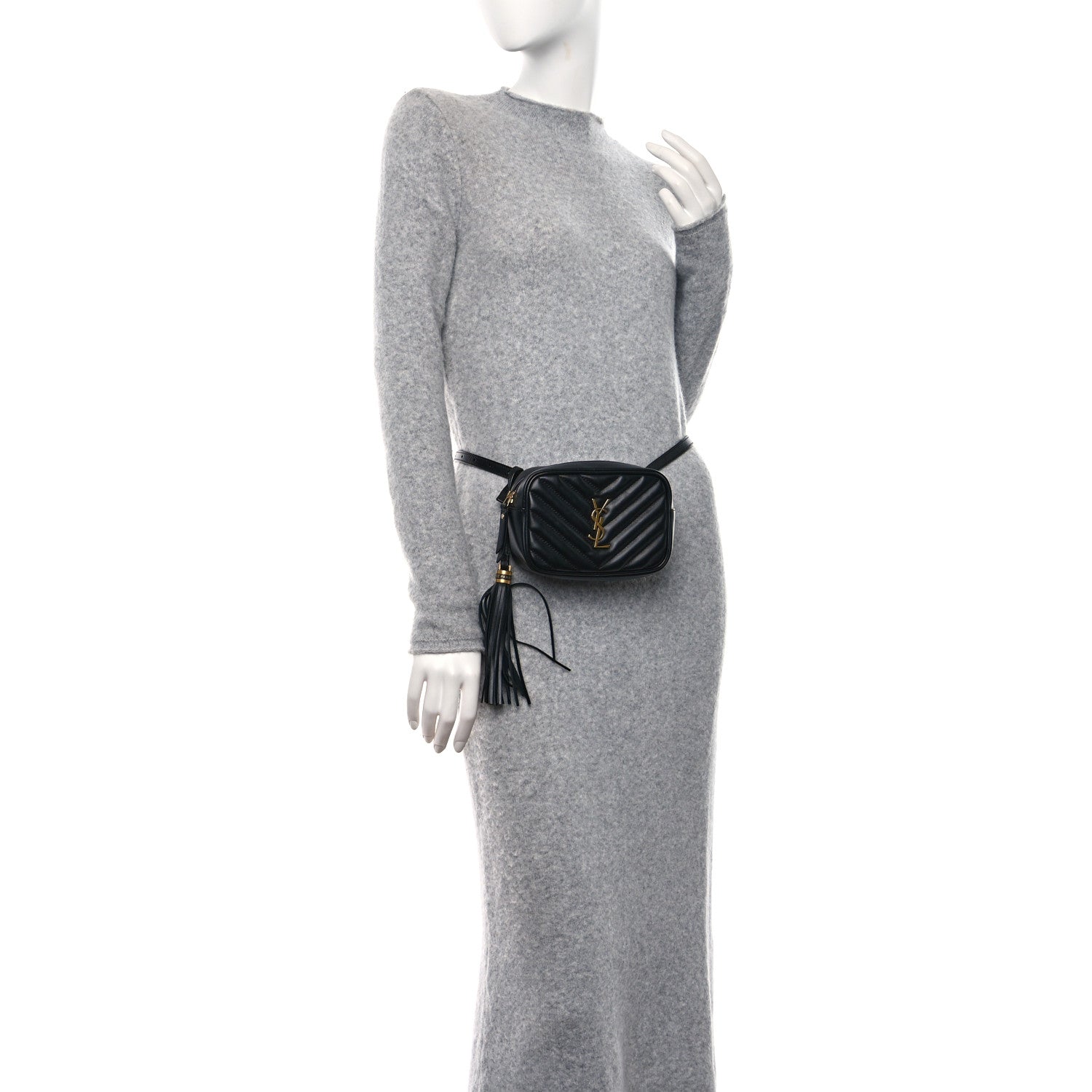 Saint Laurent Calfskin Matelasse Monogram Lou Belt Bag Black 2 of 9