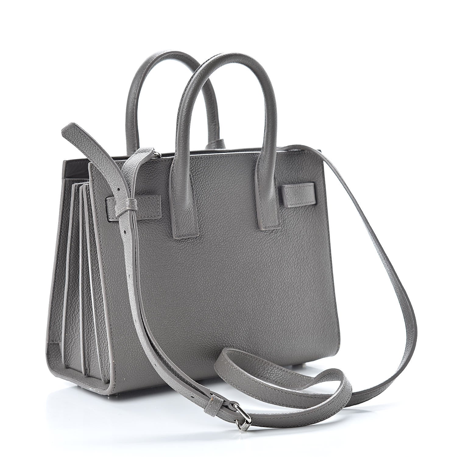 Saint Laurent Grained Calfskin Nano Sac De Jour Fog 3 of 15