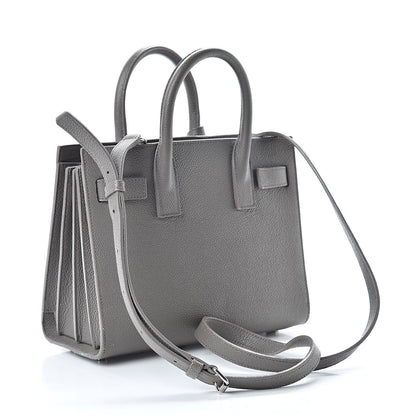 Saint Laurent Grained Calfskin Nano Sac De Jour Fog 3 of 15