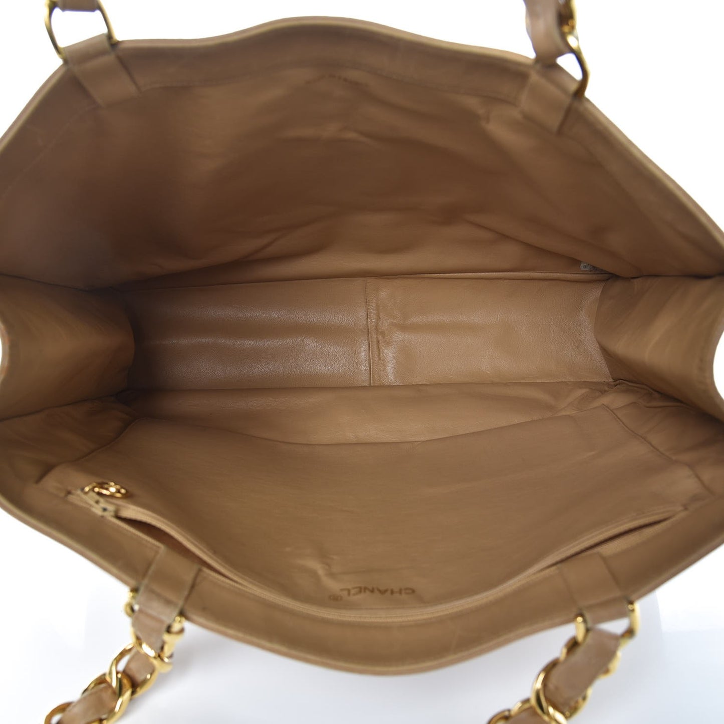 Lambskin Jumbo CC Shoulder Bag Beige