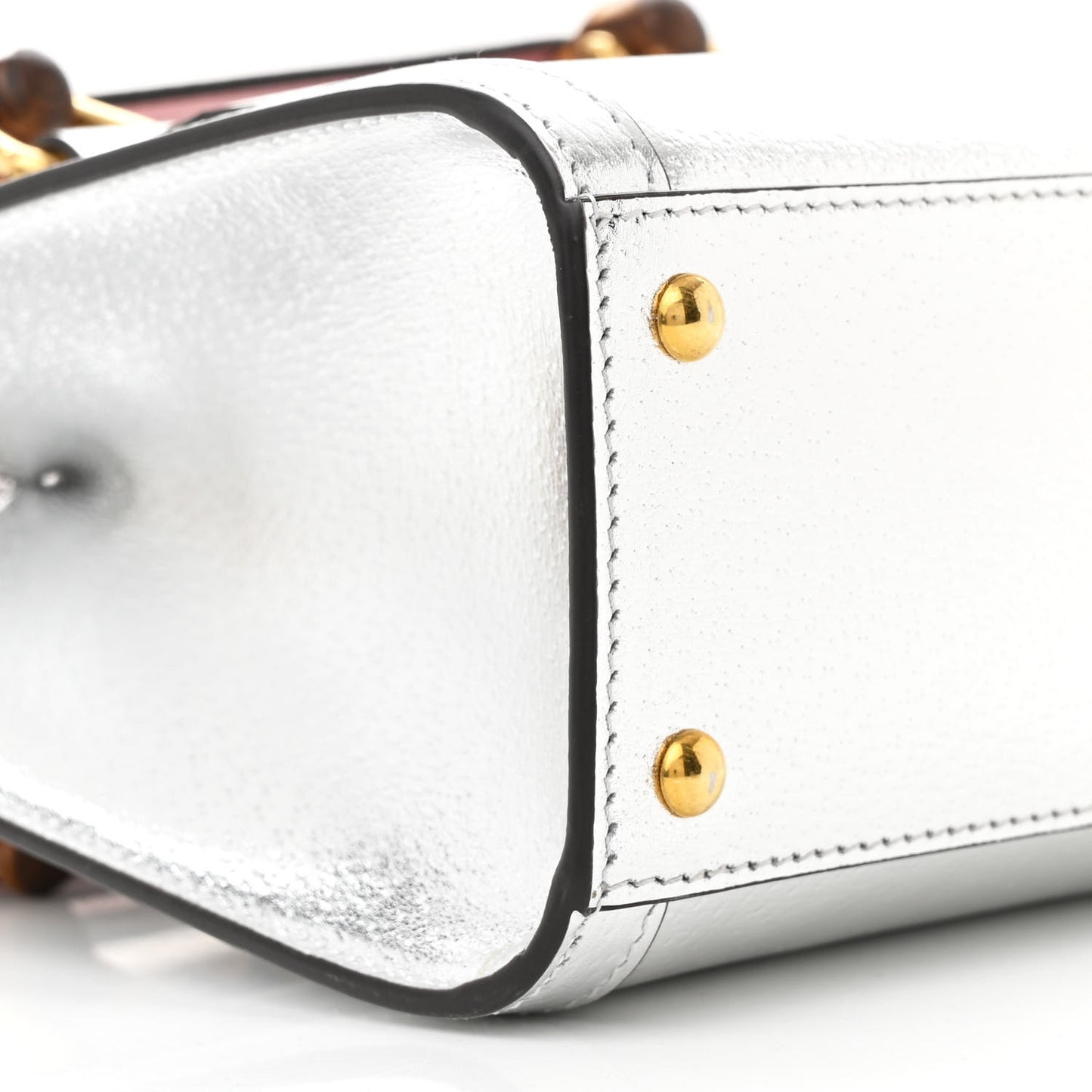 Textured Calfskin Mini Diana Tote Bag Silver Sugar Pink