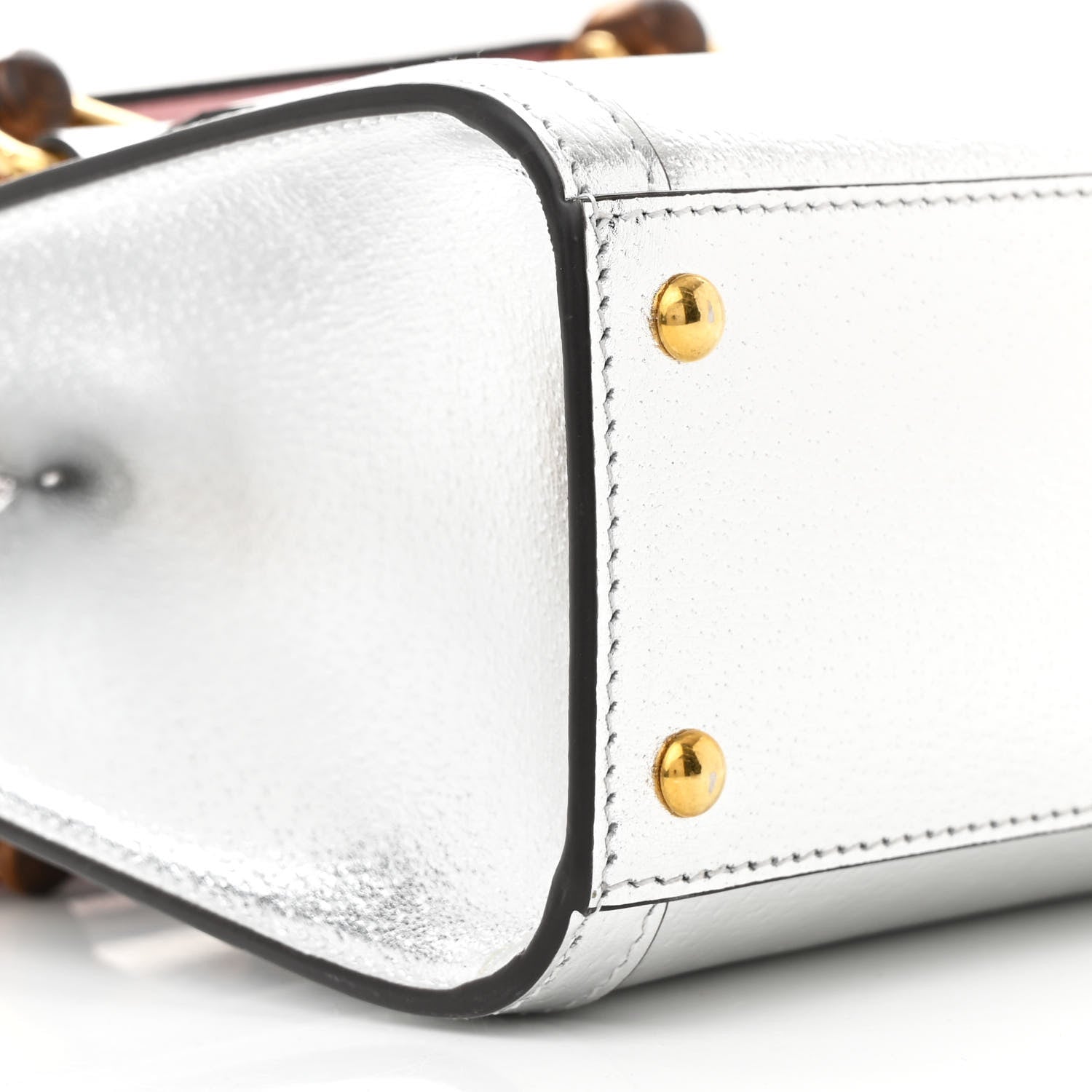 Gucci Textured Calfskin Mini Diana Tote Bag Silver Sugar Pink 9 of 10