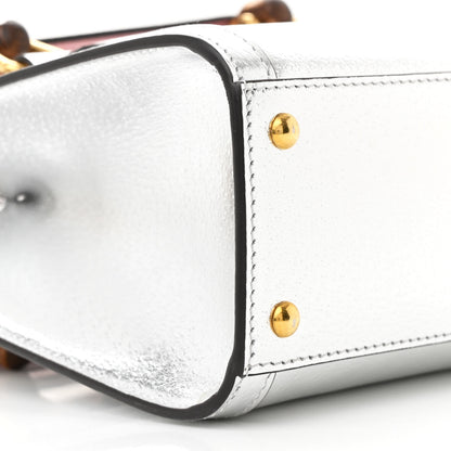 Gucci Textured Calfskin Mini Diana Tote Bag Silver Sugar Pink 9 of 10