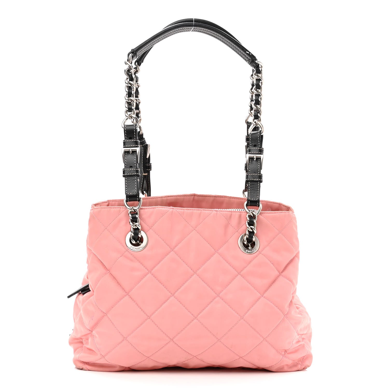 Prada Tessuto Nylon Quilted Shoulder Bag Rosa Black 1 of 17