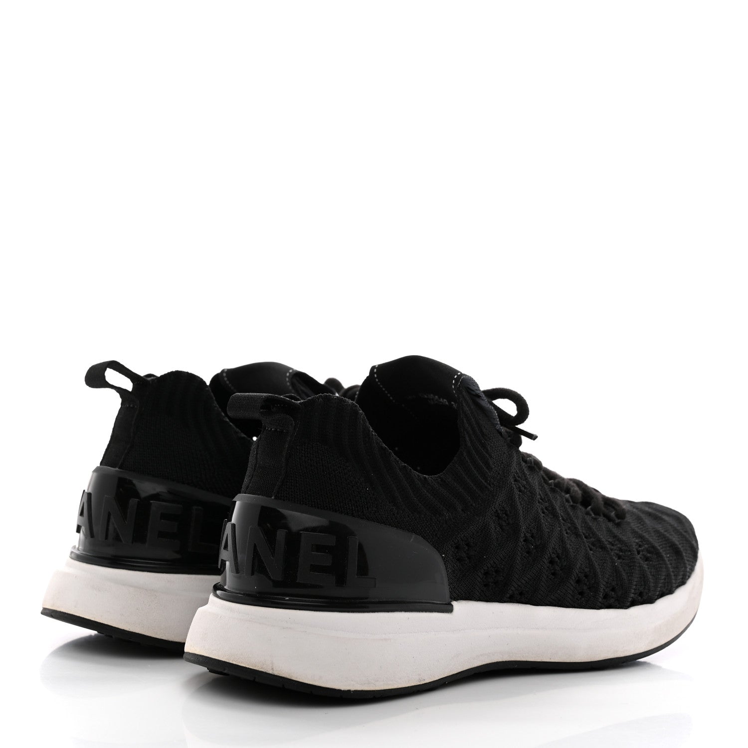 Chanel Fabric Logo Sneakers 36.5 Black 4 of 9