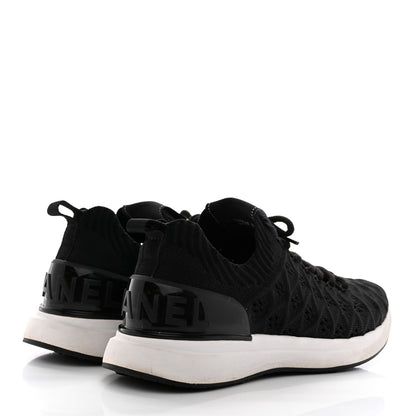 Chanel Fabric Logo Sneakers 36.5 Black 4 of 9