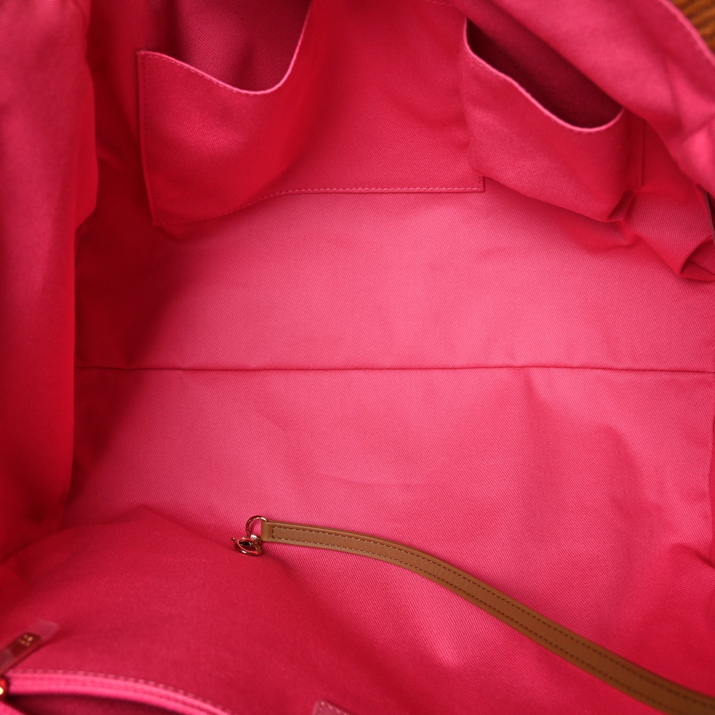 Straw Raffia Calfskin Striped Medium Deauville Tote Dark Beige Fuchsia Navy Blue