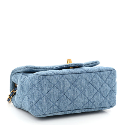Chanel Denim Quilted Mini Pearl Crush Flap Blue 4 of 11