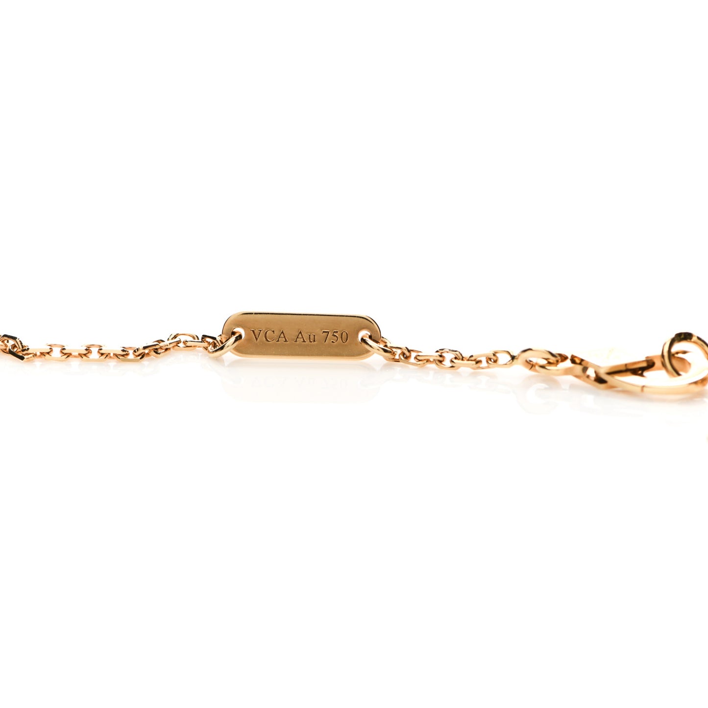 18K Yellow Gold Black Onyx Vintage Alhambra Pendant Necklace
