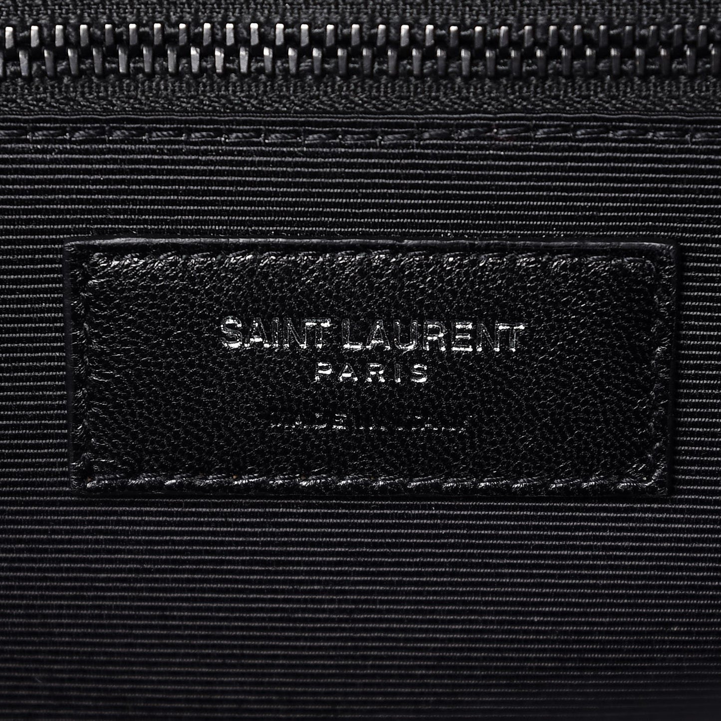 Grain De Poudre Textured Mixed Matelasse Large Triquilt Monogram Monochrome Satchel Black