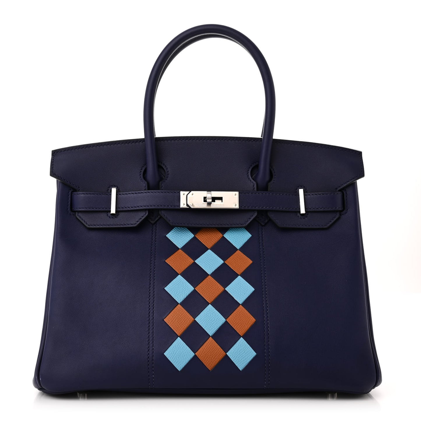 Swift Epsom Tressage Birkin 30 Bleu Encre Bleu Du Nord Gold