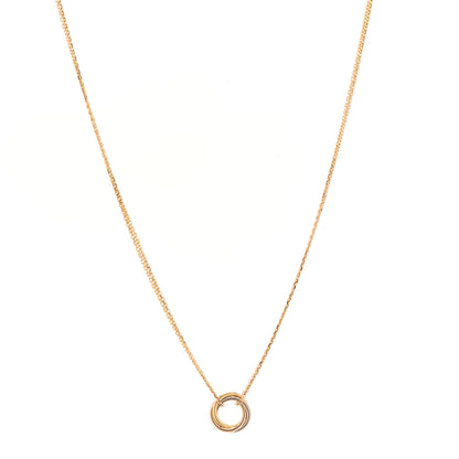Cartier 18K Pink Yellow White Gold Trinity Double Chain Pendant Necklace 1 of 5