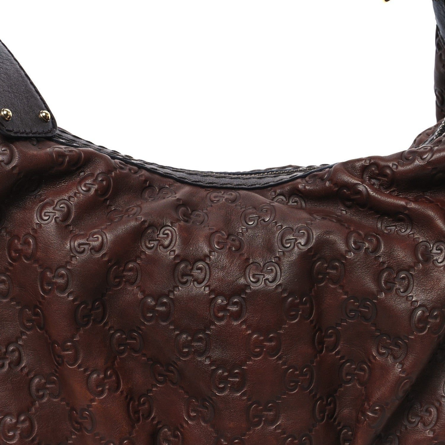 Gucci Guccissima Medium Jockey Hobo Dark Brown 8 of 12