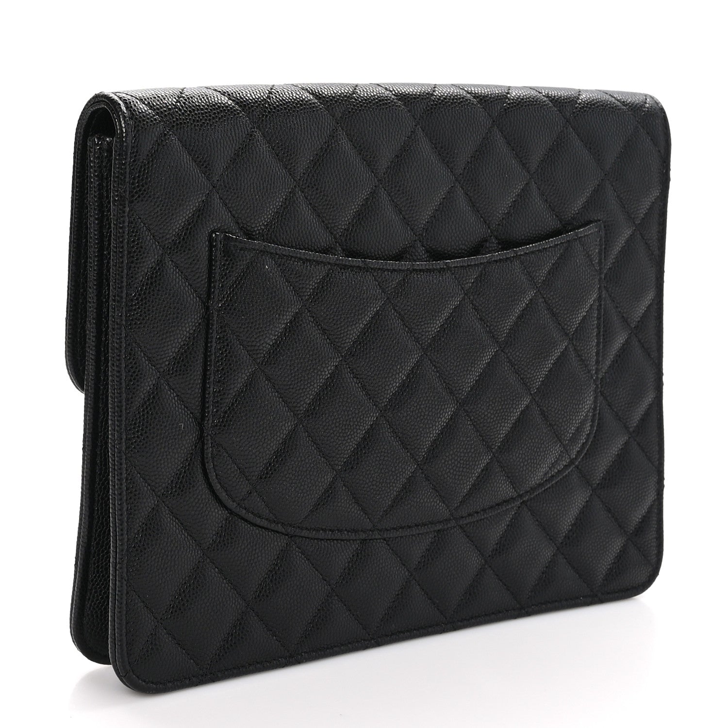 Chanel Caviar Quilted Square Flap Clutch Black 3 of 10