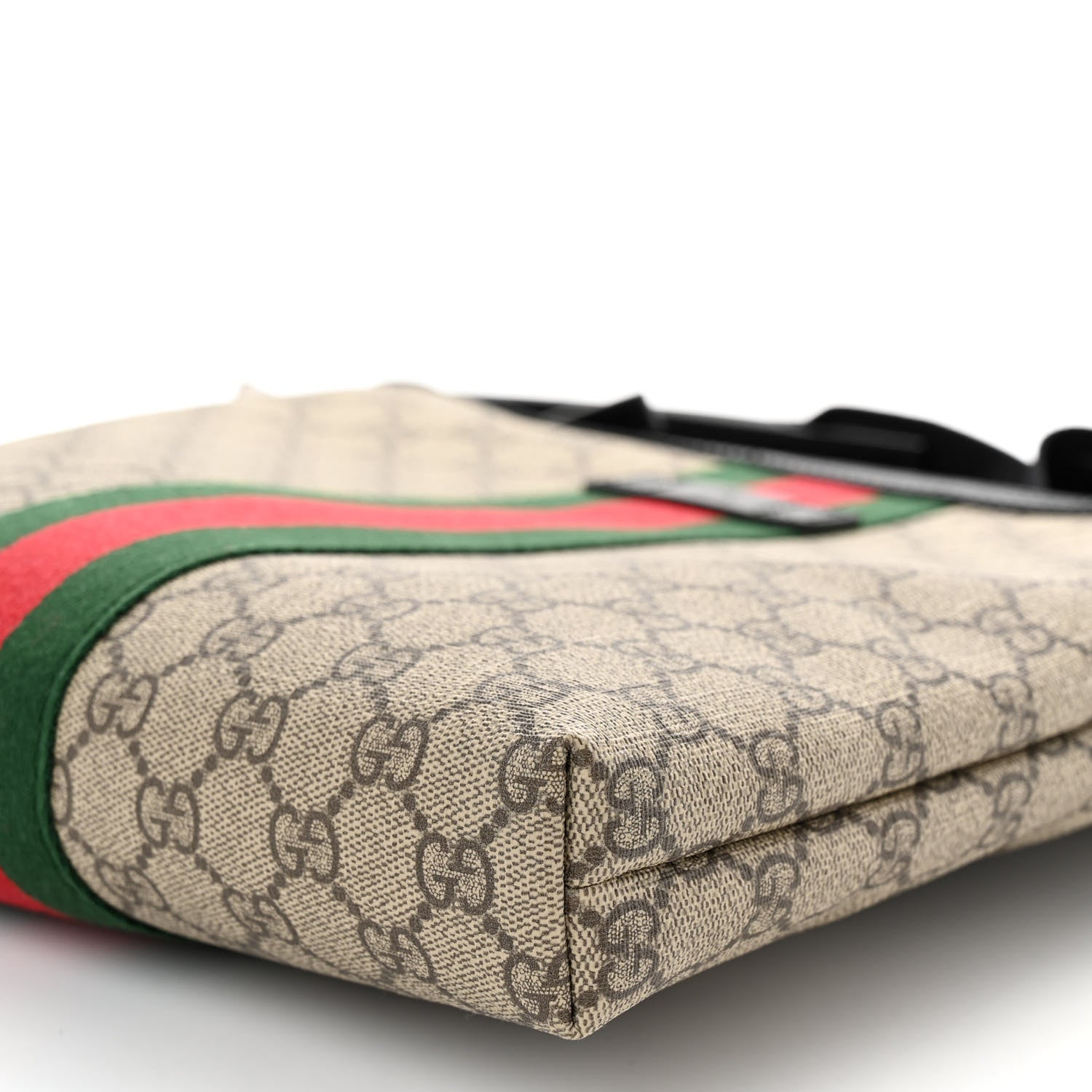 Gucci GG Supreme Monogram Web Messenger Bag Black 9 of 10