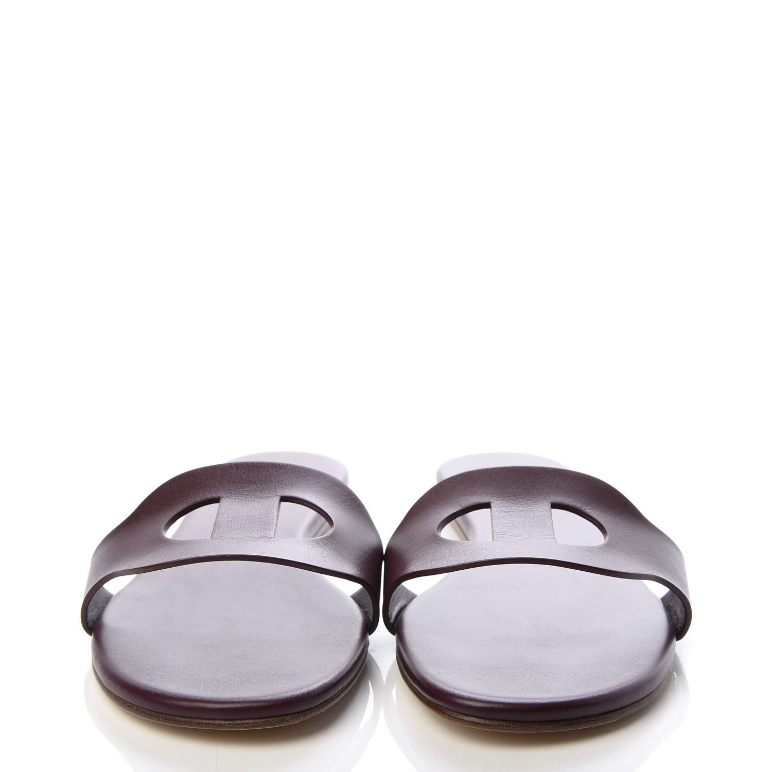 Hermes Calfskin Lisboa Sandals 40.5 Bordeaux 2 of 9