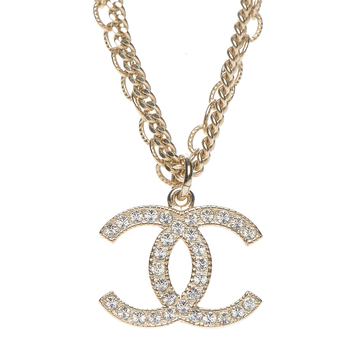 Crystal CC Necklace Gold