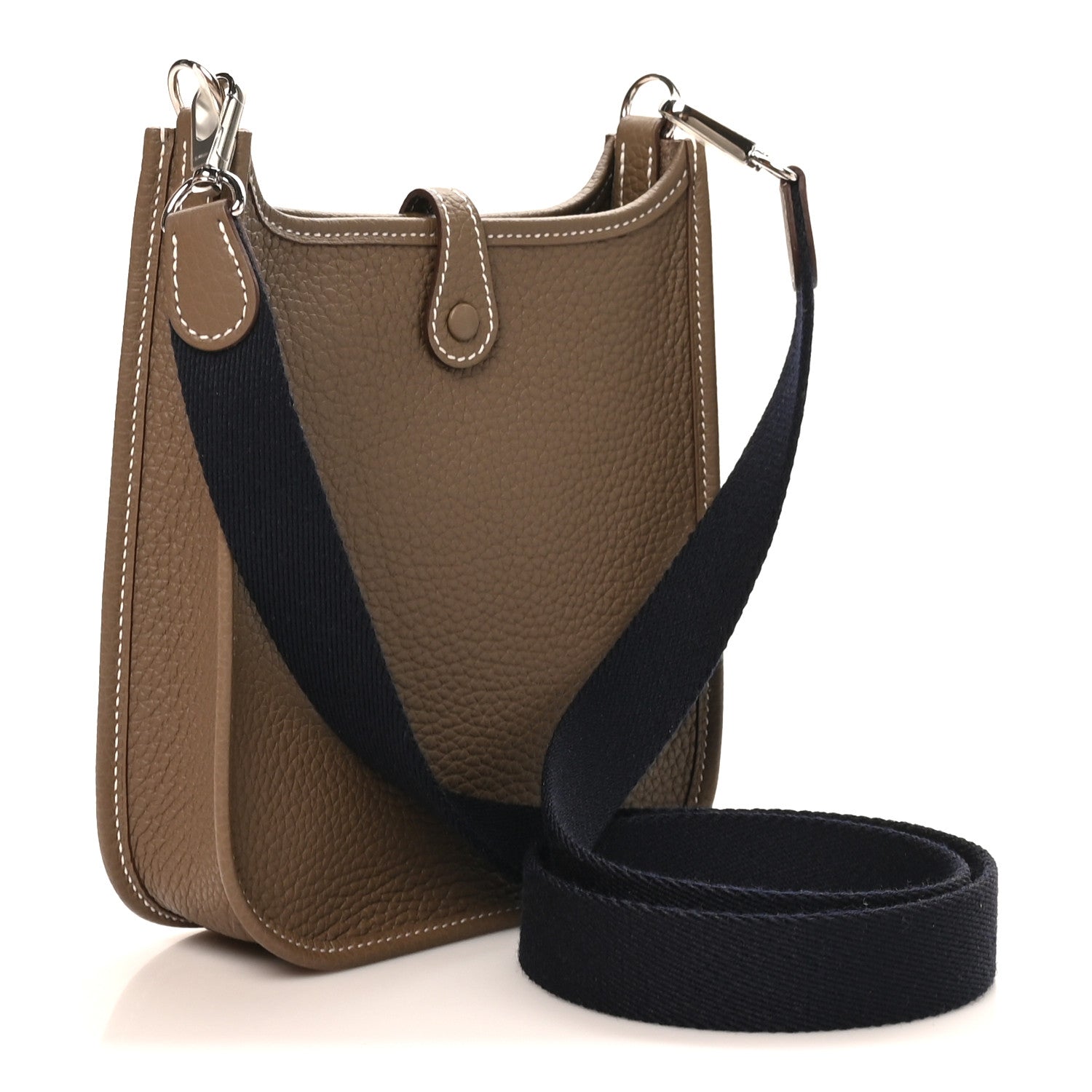 Hermes Taurillon Clemence Amazone Evelyne TPM Etoupe Bleu Indigo 3 of 11