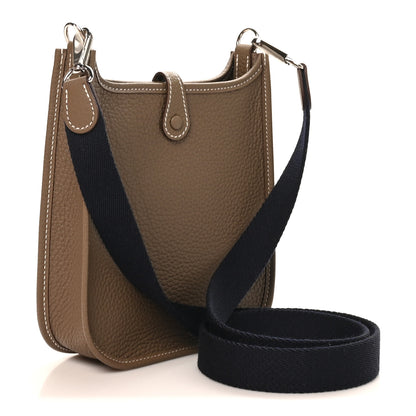 Hermes Taurillon Clemence Amazone Evelyne TPM Etoupe Bleu Indigo 3 of 11