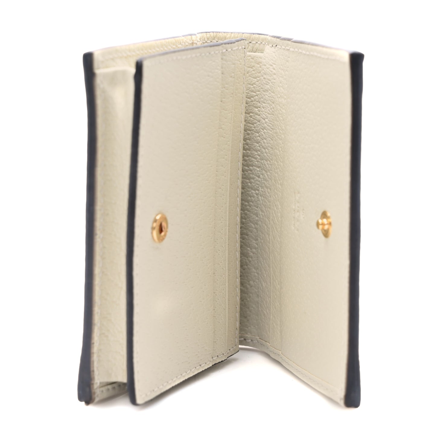 GG Supreme Monogram Textured Dollar Calfskin Web Ophidia Card Case Beige Ebony Mystic White