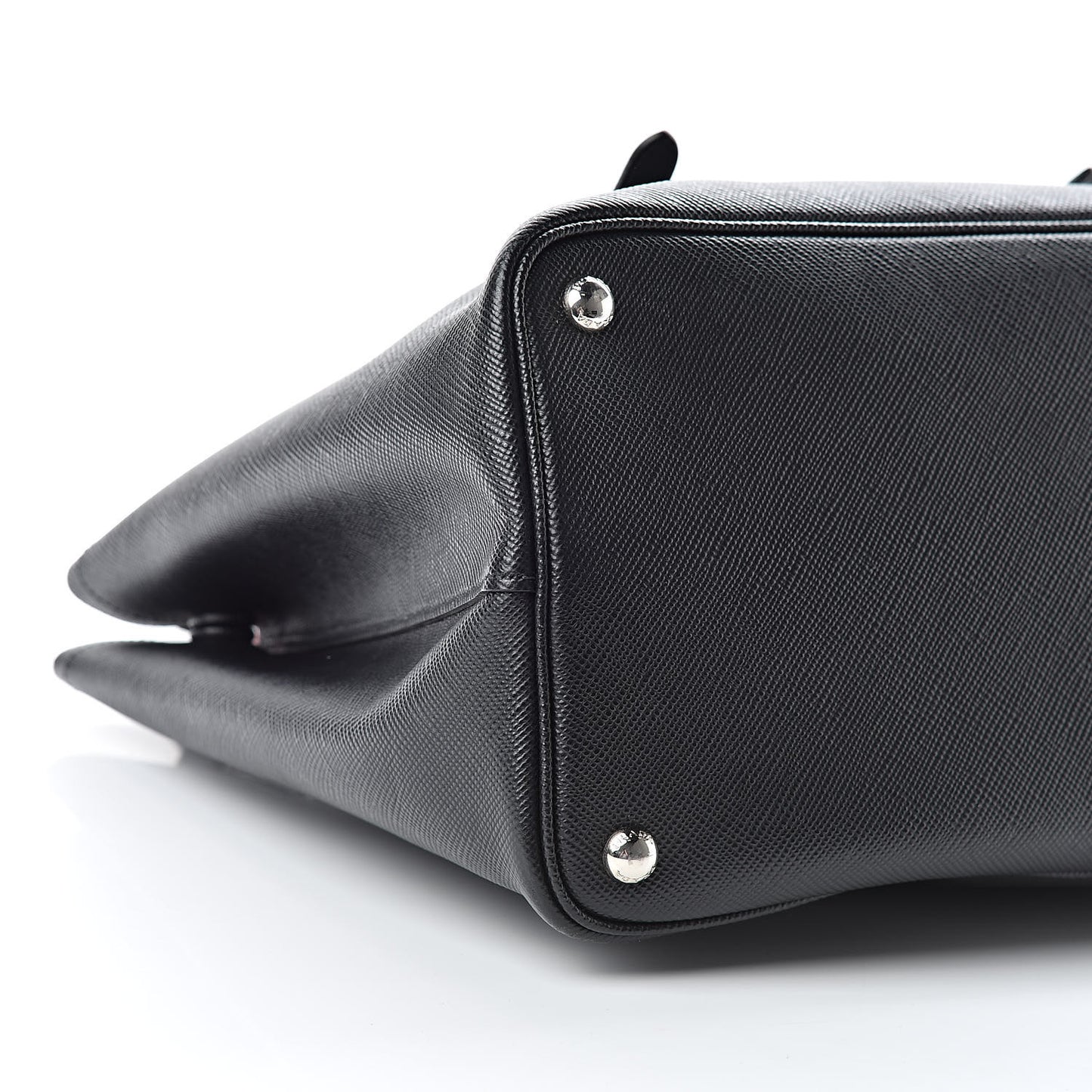 Saffiano Cuir Medium Double Handle Tote Black Fuoco