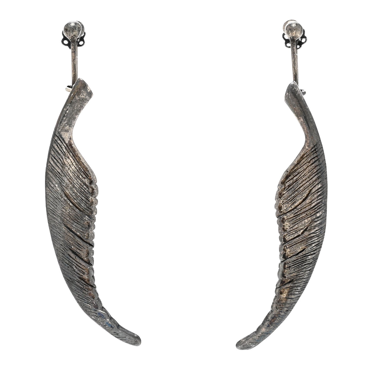 Feather Earrings Silver
