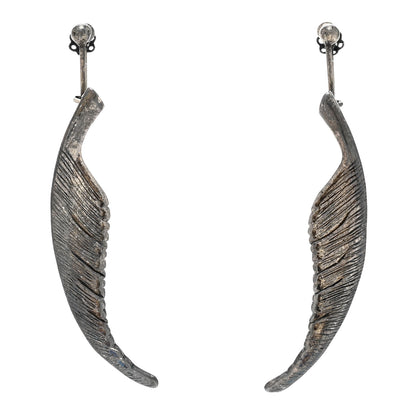 Saint Laurent Feather Earrings Silver 1 of 5