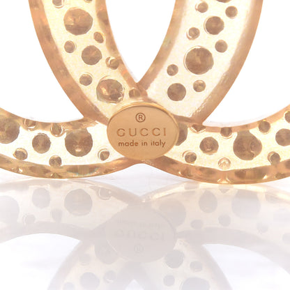 Gucci Resin Crystal GG Brooch Gold 4 of 6