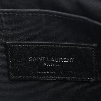 Saint Laurent Calfskin Matelasse Chevron Monogram A5 Wristlet Black 6 of 8